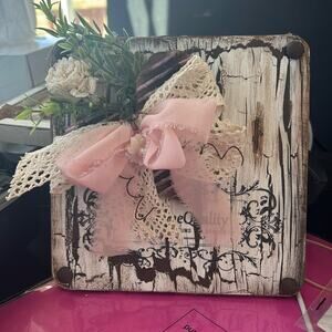 Handmade French Country Wall Hanging- Shelf Sitter Home Decor Piece